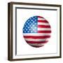 Soccer Football Ball With Usa Flag-daboost-Framed Art Print