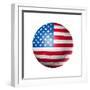 Soccer Football Ball With Usa Flag-daboost-Framed Art Print