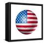 Soccer Football Ball With Usa Flag-daboost-Framed Stretched Canvas