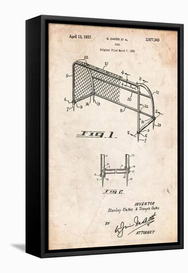 Soccer Goal Patent Art-Cole Borders-Framed Stretched Canvas