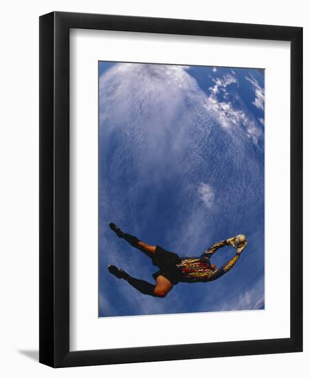 Soccer Goalie in Action-null-Framed Premium Photographic Print