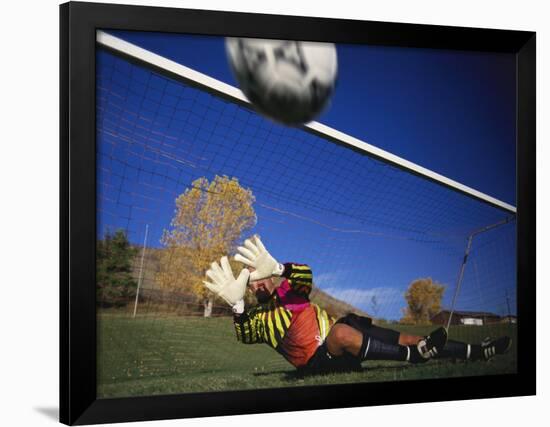 Soccer Goalie in Action-null-Framed Photographic Print