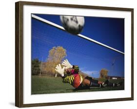 Soccer Goalie in Action-null-Framed Photographic Print