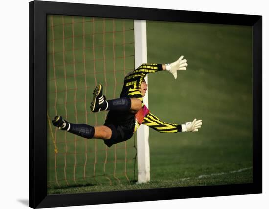 Soccer Goalie in Action-null-Framed Photographic Print