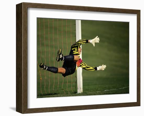 Soccer Goalie in Action-null-Framed Photographic Print