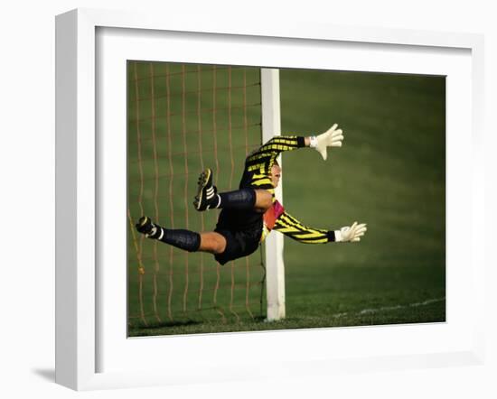 Soccer Goalie in Action-null-Framed Photographic Print