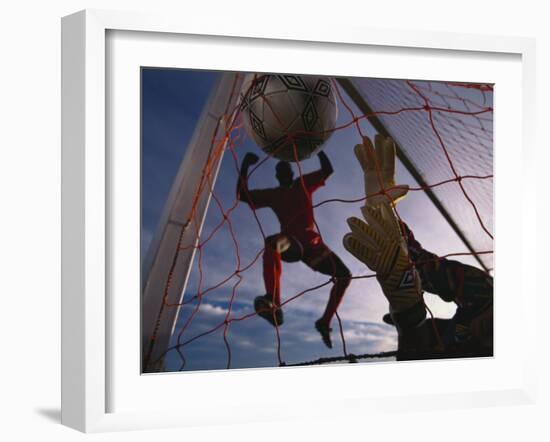 Soccer Goalie in Action-null-Framed Photographic Print