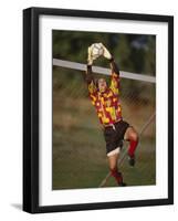 Soccer Goalie in Action-null-Framed Photographic Print