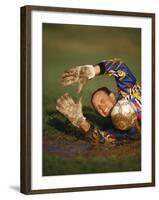 Soccer Goalie in Action-null-Framed Photographic Print