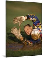 Soccer Goalie in Action-null-Mounted Photographic Print