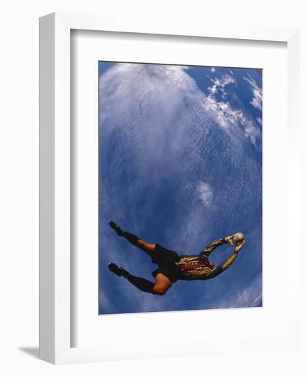 Soccer Goalie in Action-null-Framed Photographic Print