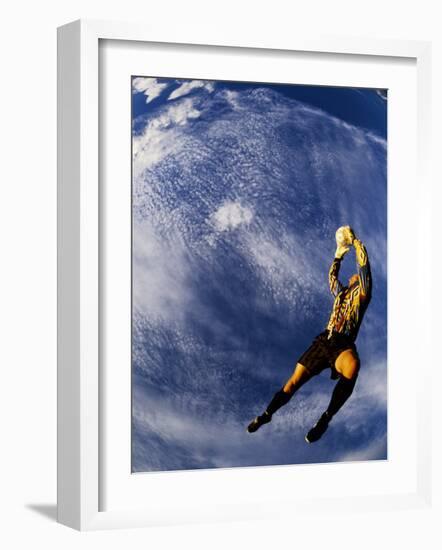 Soccer Goalie in Action-null-Framed Photographic Print