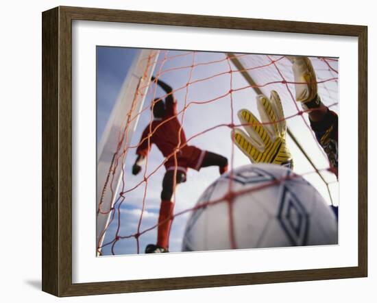 Soccer Goalie in Action-null-Framed Photographic Print