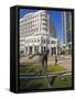 Soccer Monument in City Hall Plaza, Orlando, Florida, United States of America, North America-Richard Cummins-Framed Stretched Canvas