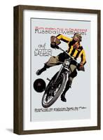 Soccer on Motorcycle-null-Framed Art Print