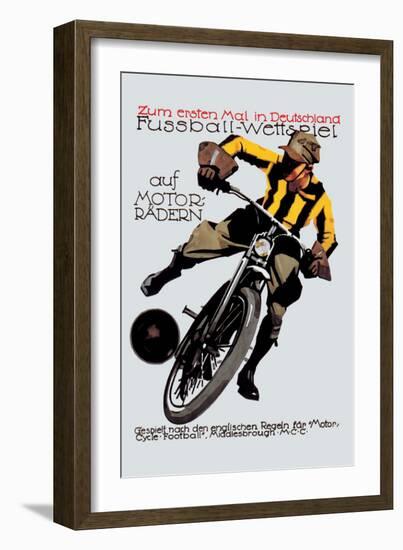 Soccer on Motorcycle-null-Framed Art Print