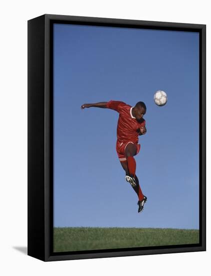 Soccer Player in Action-null-Framed Stretched Canvas