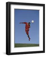 Soccer Player in Action-null-Framed Premium Photographic Print