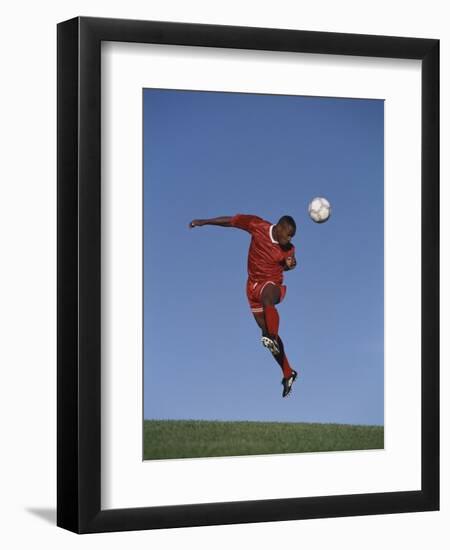 Soccer Player in Action-null-Framed Premium Photographic Print