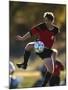 Soccer Player in Action-null-Mounted Photographic Print