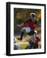 Soccer Player in Action-null-Framed Photographic Print