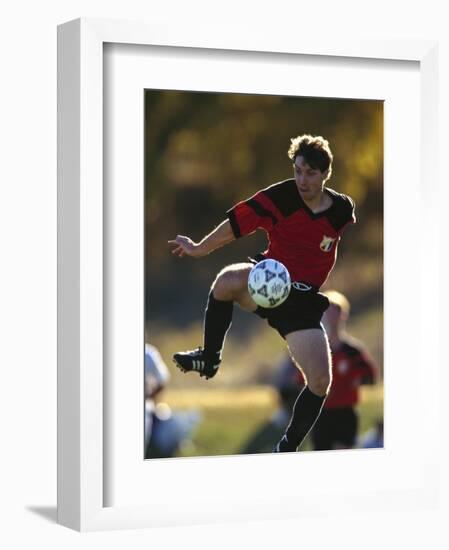 Soccer Player in Action-null-Framed Photographic Print