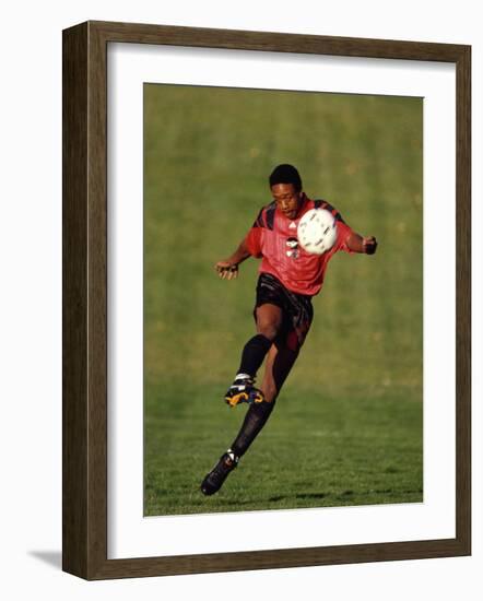 Soccer Player in Action-null-Framed Photographic Print