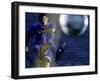 Soccer Player Kicking a Soccer Ball-null-Framed Premium Photographic Print