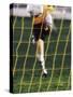 Soccer Player Kicking a Soccer Ball-null-Stretched Canvas