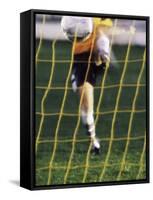 Soccer Player Kicking a Soccer Ball-null-Framed Stretched Canvas