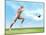 Soccer Player Musculature Running after Soccer Ball-null-Mounted Art Print
