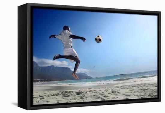 Soccer Player on the Beach of Cape Town-olly2-Framed Stretched Canvas