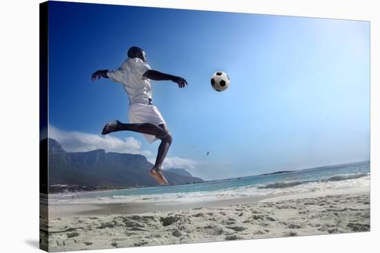 Soccer Player on the Beach of Cape Town-olly2-Stretched Canvas