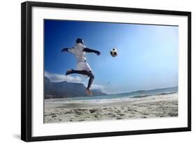 Soccer Player on the Beach of Cape Town-olly2-Framed Photographic Print