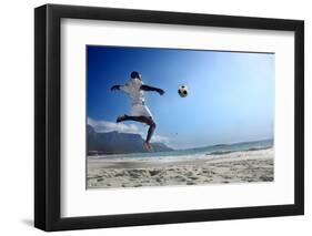 Soccer Player on the Beach of Cape Town-olly2-Framed Photographic Print