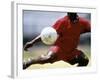 Soccer Player Preparing to Kick Ball-null-Framed Photographic Print