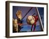 Soccer Player Scoring a Goal-null-Framed Photographic Print