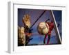 Soccer Player Scoring a Goal-null-Framed Photographic Print