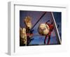 Soccer Player Scoring a Goal-null-Framed Photographic Print