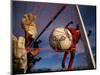 Soccer Player Scoring a Goal-null-Mounted Photographic Print