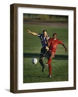 Soccer Players Fighting for the Ball-null-Framed Photographic Print