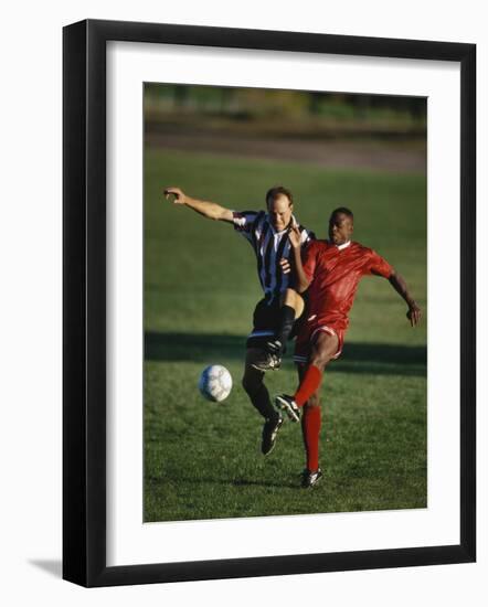 Soccer Players Fighting for the Ball-null-Framed Photographic Print