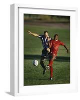 Soccer Players Fighting for the Ball-null-Framed Photographic Print