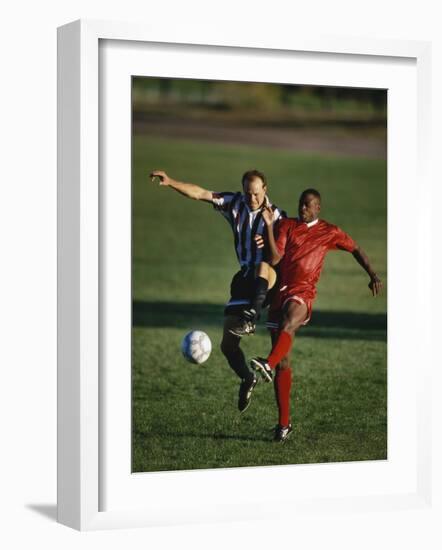 Soccer Players Fighting for the Ball-null-Framed Photographic Print