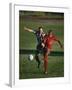 Soccer Players Fighting for the Ball-null-Framed Photographic Print