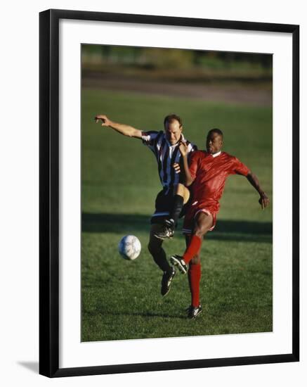 Soccer Players Fighting for the Ball-null-Framed Photographic Print