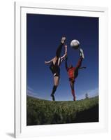 Soccer Players Fighting for the Ball-null-Framed Photographic Print