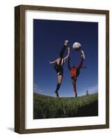 Soccer Players Fighting for the Ball-null-Framed Photographic Print