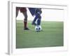 Soccer players from opposing teams compete for the ball during a game-null-Framed Photographic Print