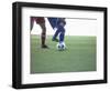 Soccer players from opposing teams compete for the ball during a game-null-Framed Photographic Print